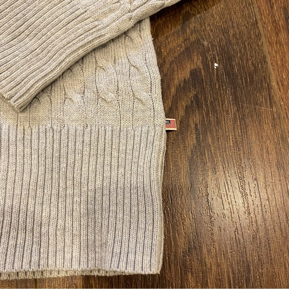 Polo jeans cable knit grey sweater size small - Picture 3 of 10